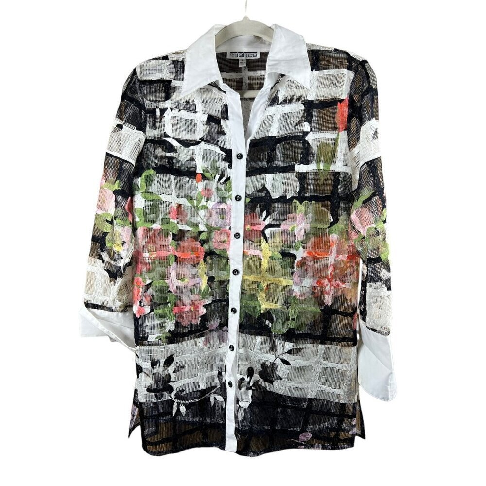 Mishca Women's Floral See Thru Top